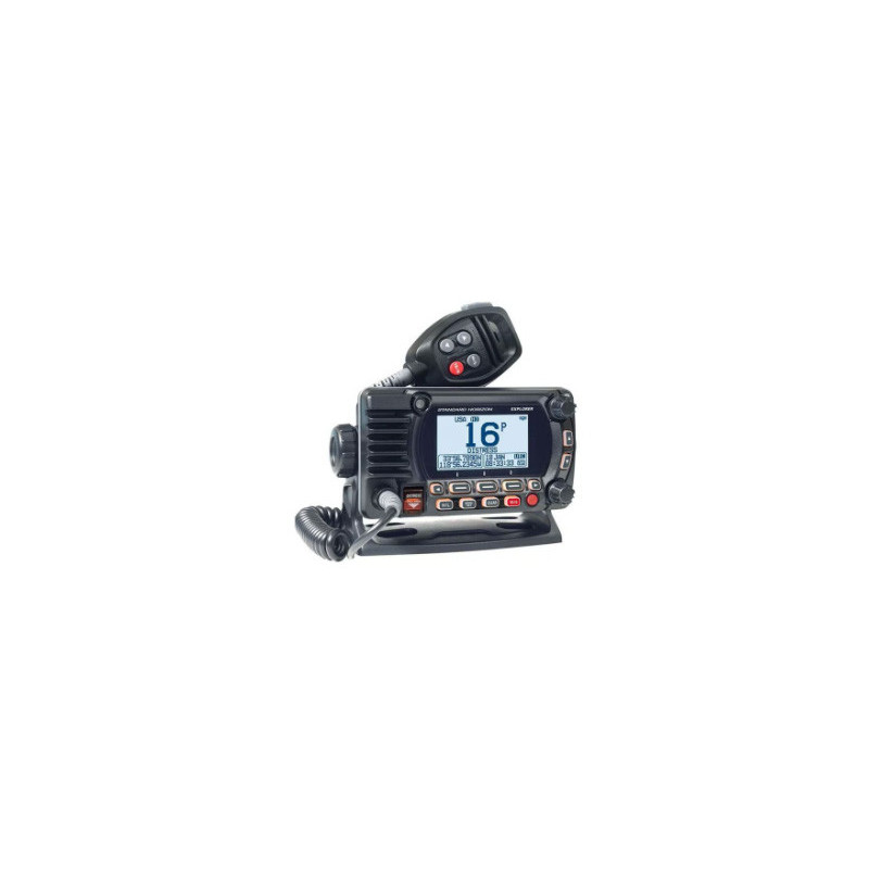 VHF fixe classe D IPX8 noire NMEA2000 avec antenne GPS interne