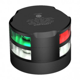 Feu tricolore 1 mn et mouillage - montage horizontal - aluminium noir