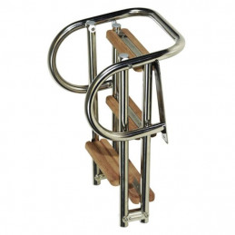 Echelle inox pour plateforme 4 marches en bois