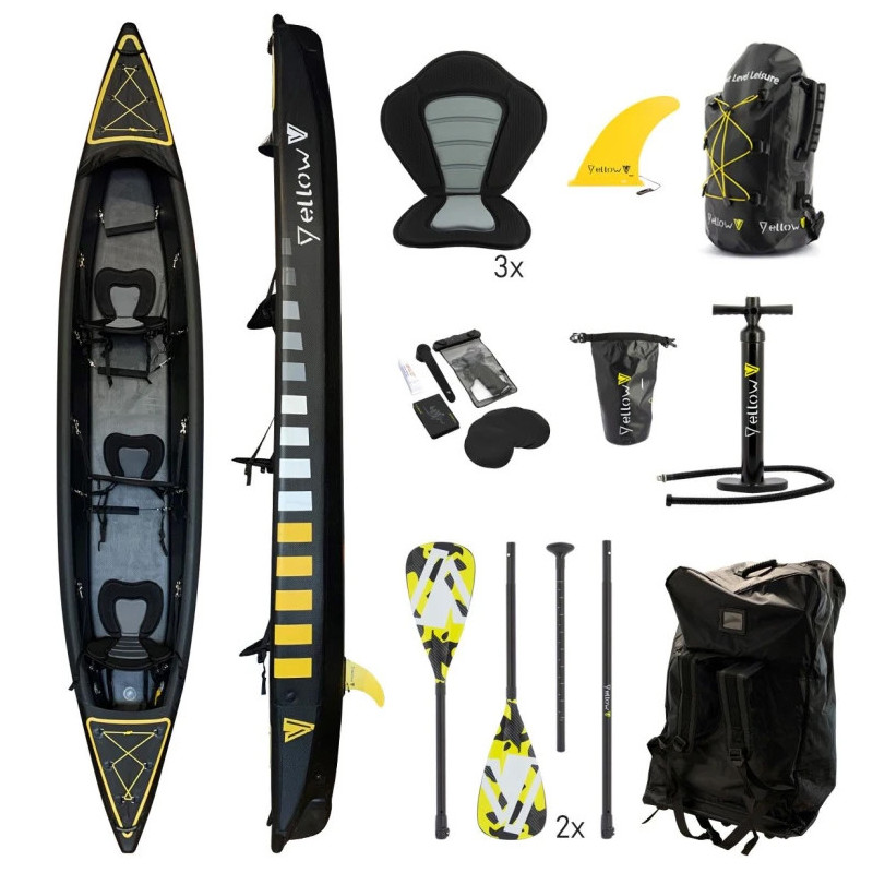 Kayak gonflable BRAZOS 3 noir 3 personnes. Kayak gonflable BRAZOS 3 noir 3 personnes.